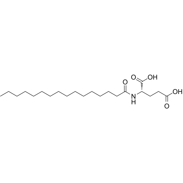 Palmitoyl glutamic acid 化学構造