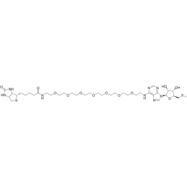 Biotin-PEG7-C2-NH-Vidarabine-S-CH3 Chemical Structure