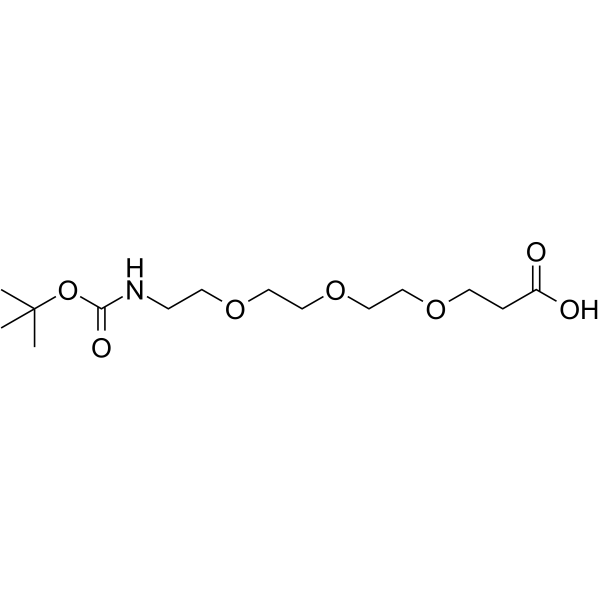 Boc-N-amido-PEG3-acid التركيب الكيميائي