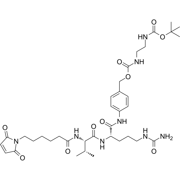 MC-Val-Cit-PAB-NH-C2-NH-Boc Chemische Struktur