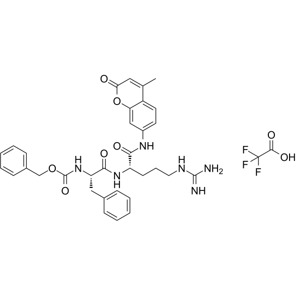 N-CBZ-Phe-Arg-AMC TFA 化学構造