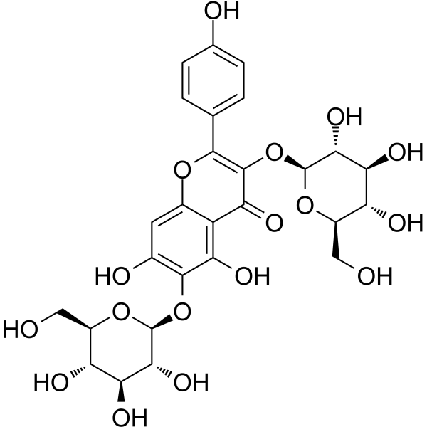 6-Hydroxykaempferol 3,6-diglucoside 化学構造