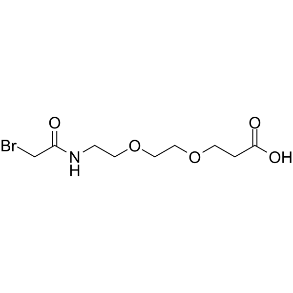 Bromoacetamido-PEG2-C2-acid 化学構造