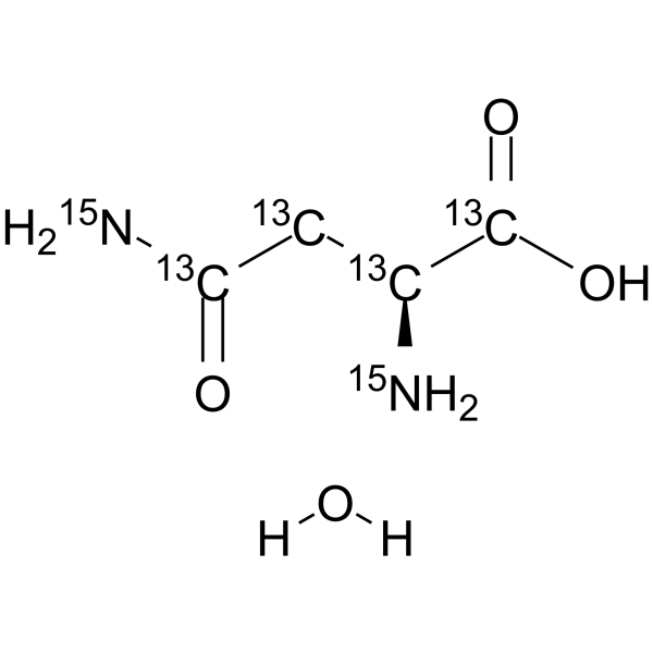 L-Asparagine-13C4,15N2 monohydrate 化学構造