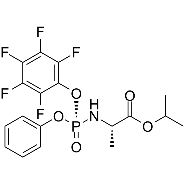 Isopropyl ((R)-(perfluorophenoxy)(phenoxy)phosphoryl)-L-alaninate Chemical Structure