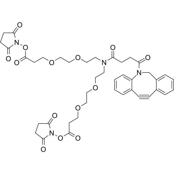 N-DBCO-N-bis(PEG2-C2-NHS ester) 化学構造