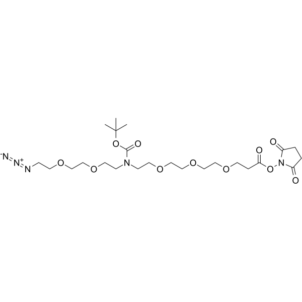 N-(Azido-PEG2)-N-Boc-PEG3-NHS ester Chemical Structure