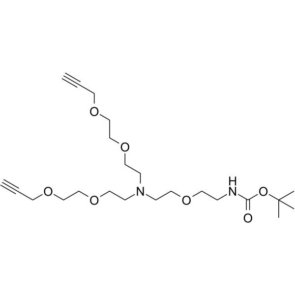 N-(Boc-PEG1)-N-bis(PEG2-propargyl) التركيب الكيميائي