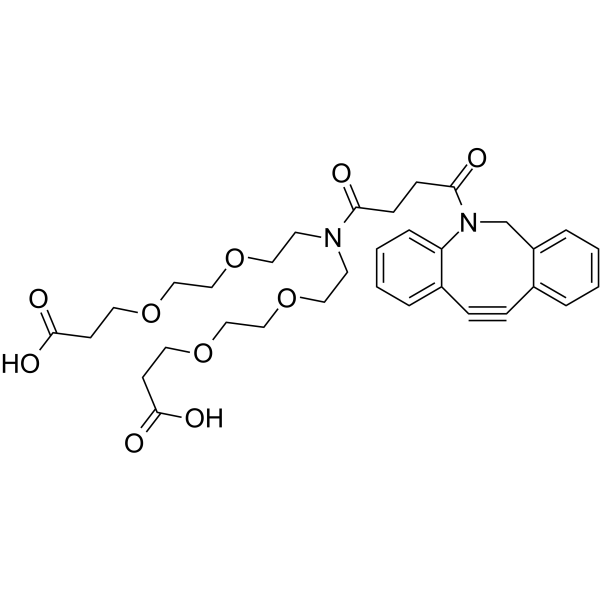 N-DBCO-N-bis(PEG2-C2-acid) Chemische Struktur