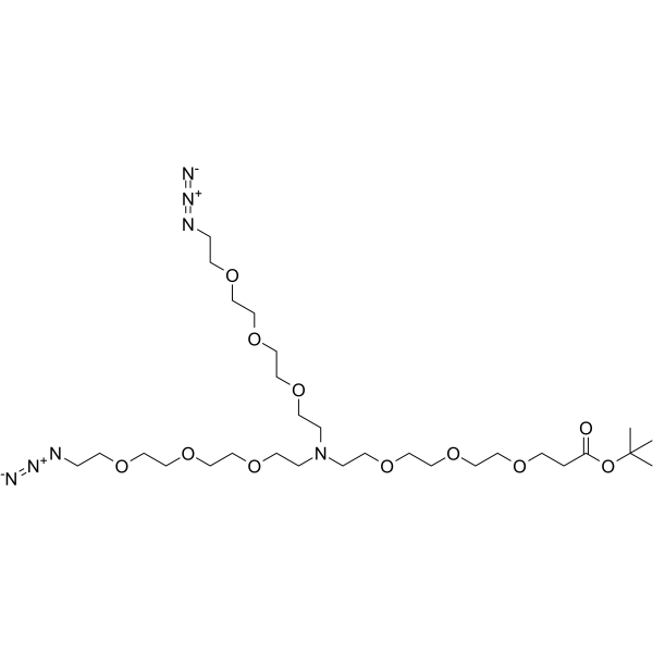 N-(Boc-PEG3)-N-bis(PEG3-azide) Chemische Struktur