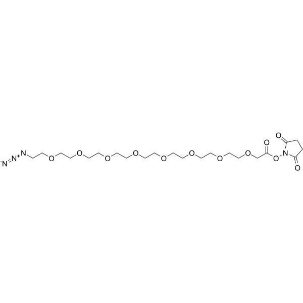 Azido-PEG8-C1-NHS ester 化学構造