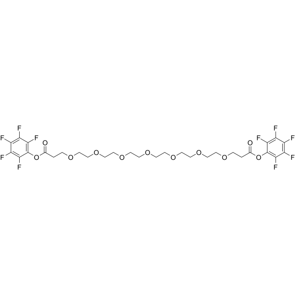 Bis-PEG7-PFP ester 化学構造