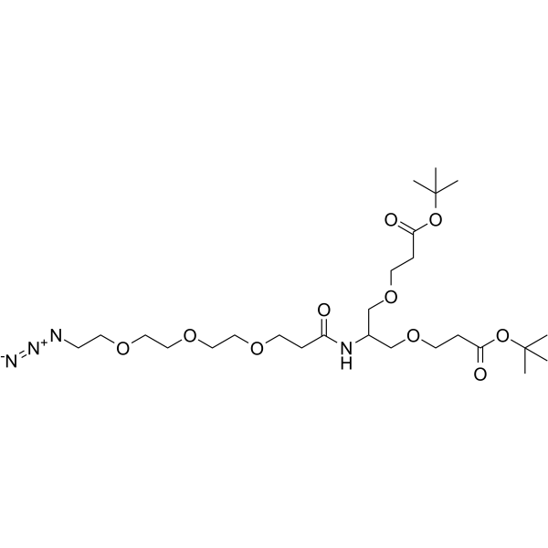 N-(Azido-PEG3)-N-bis(PEG1-t-butyl ester) 化学構造