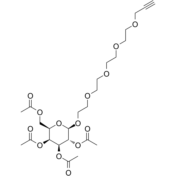 Propargyl-PEG4-tetra-Ac-beta-D-galactose التركيب الكيميائي