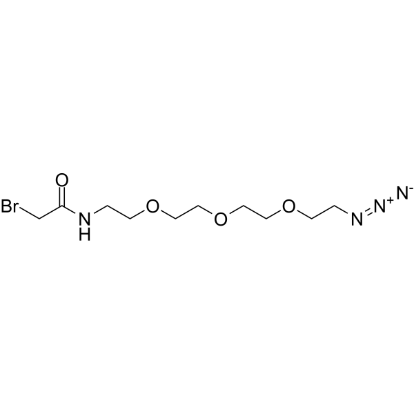 Bromoacetamido-PEG3-azide 化学構造