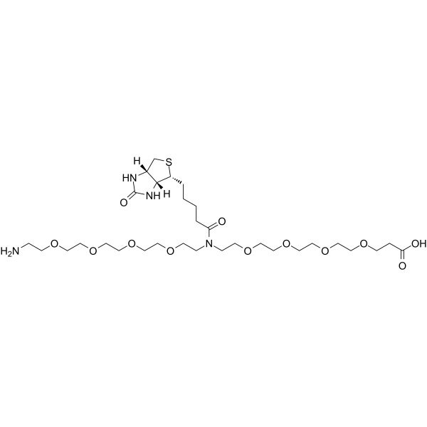 N-(Amino-PEG4)-N-Biotin-PEG4-acid Chemical Structure