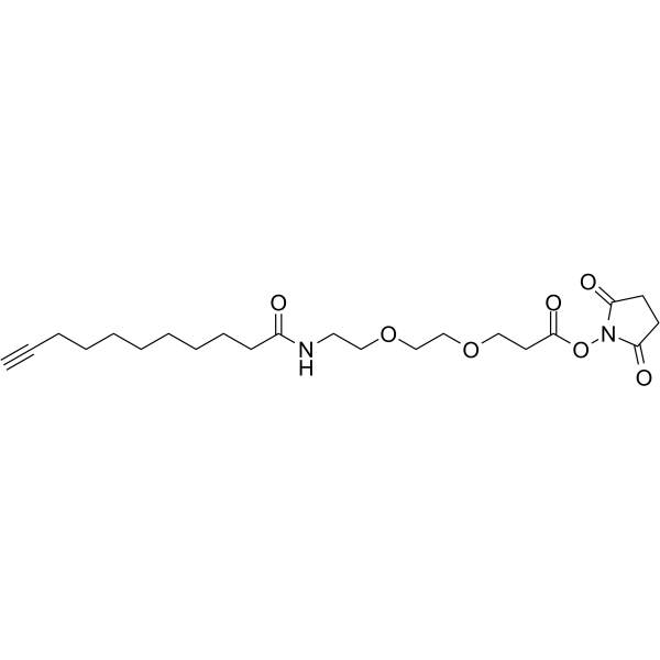 Propargyl-C8-amido-PEG2-NHS ester Chemical Structure