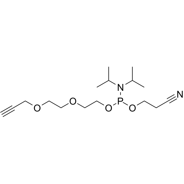 Propargyl-PEG3-1-o-(b-cyanoethyl-N,N-diisopropyl)phosphoramidite Chemical Structure