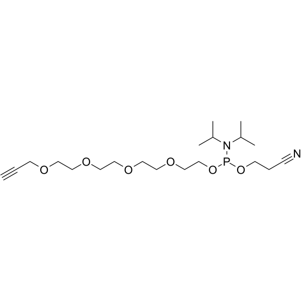 Propargyl-PEG5-1-o-(b-cyanoethyl-n,n-diisopropyl)phosphoramidite Chemische Struktur