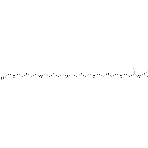 Propargyl-PEG4-S-PEG4-Boc 化学構造