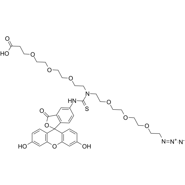 N-(Azido-PEG3)-N-Fluorescein-PEG3-acid Chemical Structure