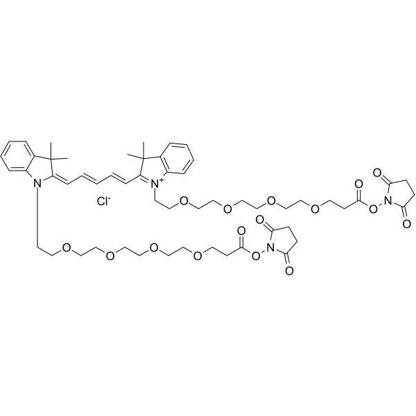 Bis-(N,N'-PEG4-NHS ester)-Cy5 التركيب الكيميائي