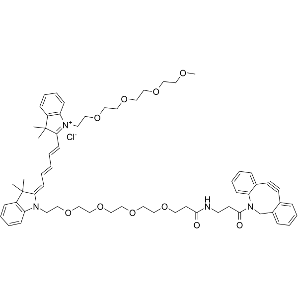 N-(m-PEG4)-N'-(DBCO-PEG4)-Cy5 التركيب الكيميائي