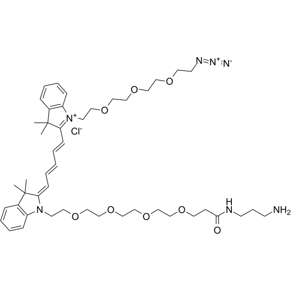 N-(azide-PEG3)-N'-(Amine-C3-Amide-PEG4)-Cy5 Chemical Structure