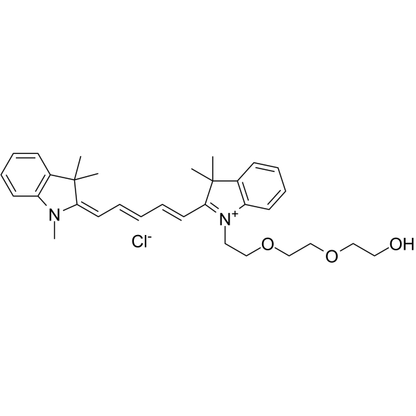 N-Methyl-N'-(hydroxy-PEG2)-Cy5 Chemische Struktur