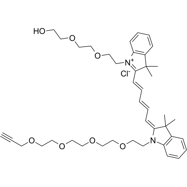 N-PEG3-N'-(propargyl-PEG4)-Cy5 Chemical Structure