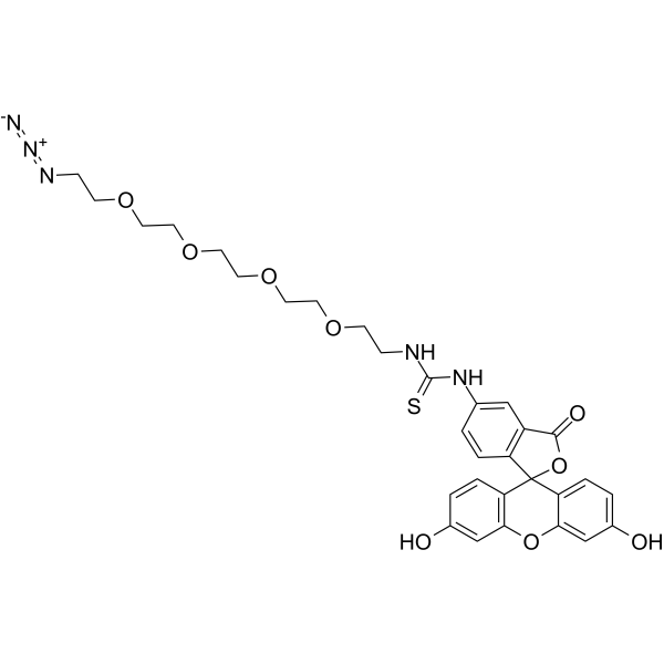 Fluorescein-thiourea-PEG4-azide التركيب الكيميائي