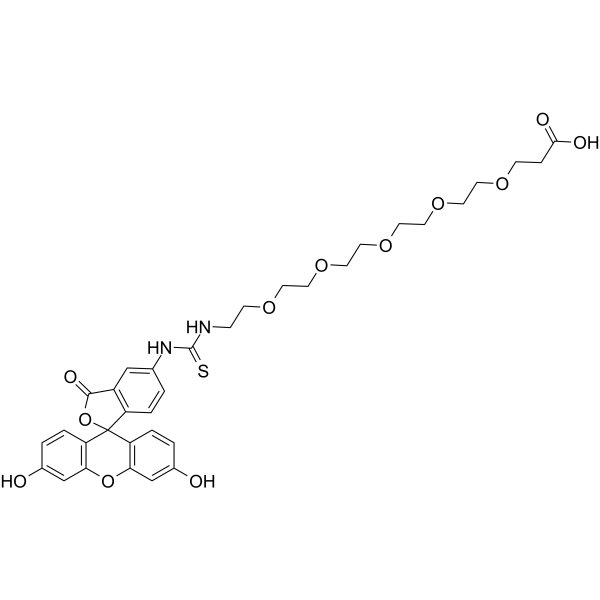 Fluorescein-PEG5-acid التركيب الكيميائي