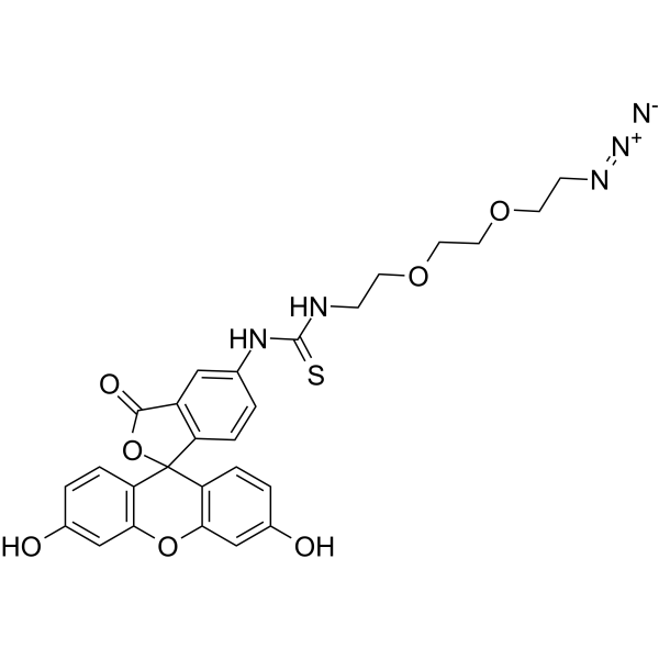 Fluorescein-thiourea-PEG2-azide Chemische Struktur