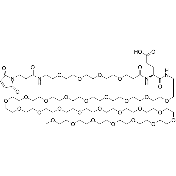 Mal-PEG4-Glu(OH)-NH-m-PEG24 التركيب الكيميائي