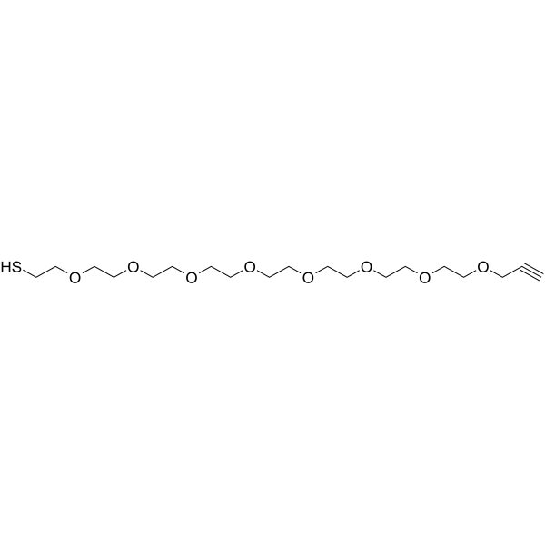 Propargyl-PEG8-SH 化学構造