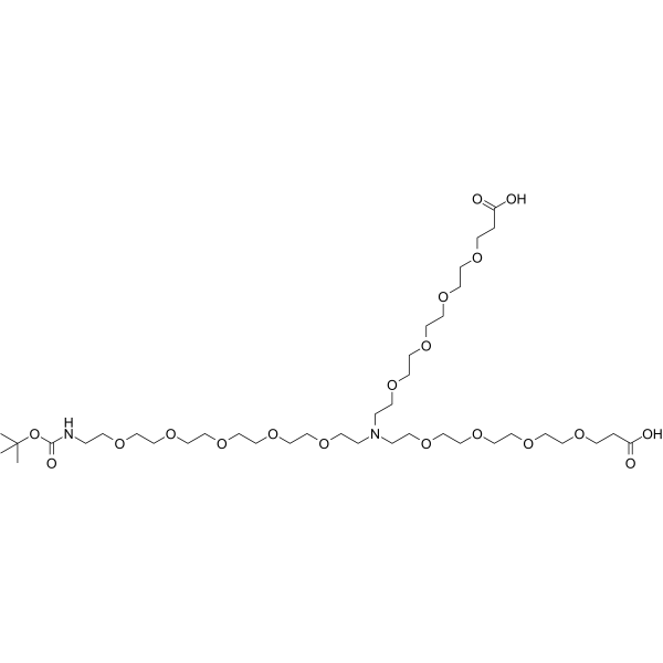 N-(Boc-PEG5)-N-bis(PEG4-acid) Chemische Struktur