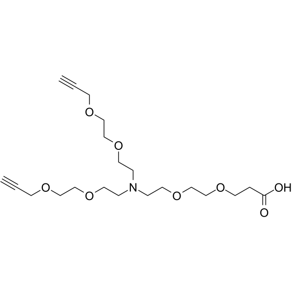 N-(PEG2-C2-acid)-N-bis(PEG2-propargyl) Chemische Struktur