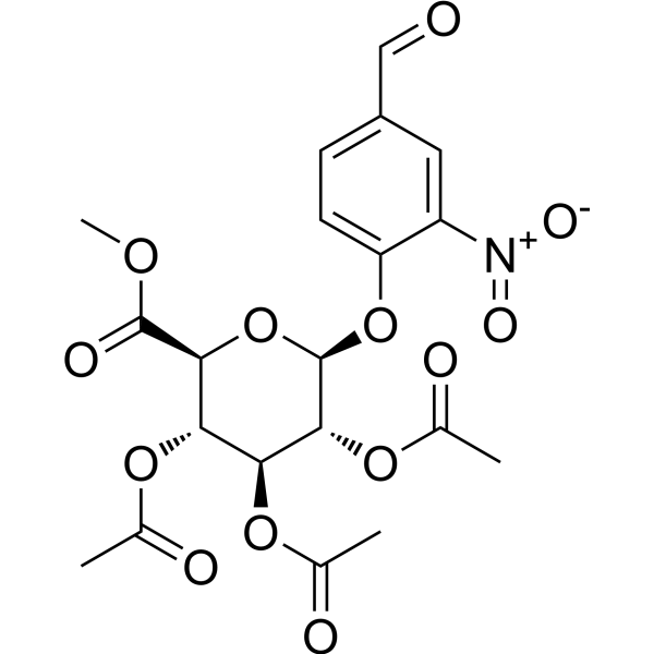 Me-triacetyl-β-D-glucopyranuronate-Ph-ald-NO2 Chemische Struktur
