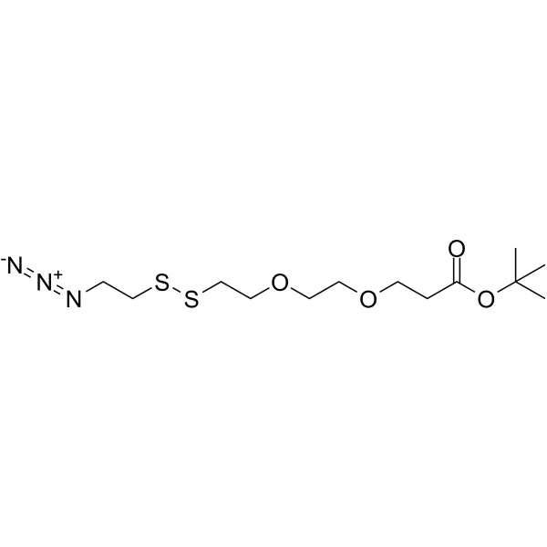 Azidoethyl-SS-PEG2-Boc Chemische Struktur