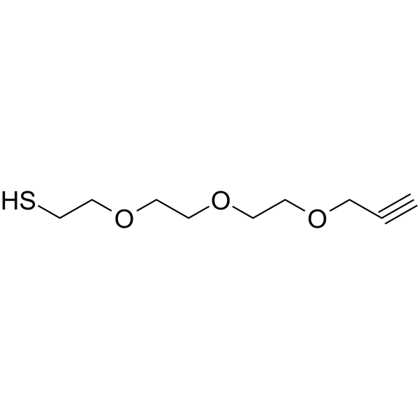 Propargyl-PEG3-SH 化学構造