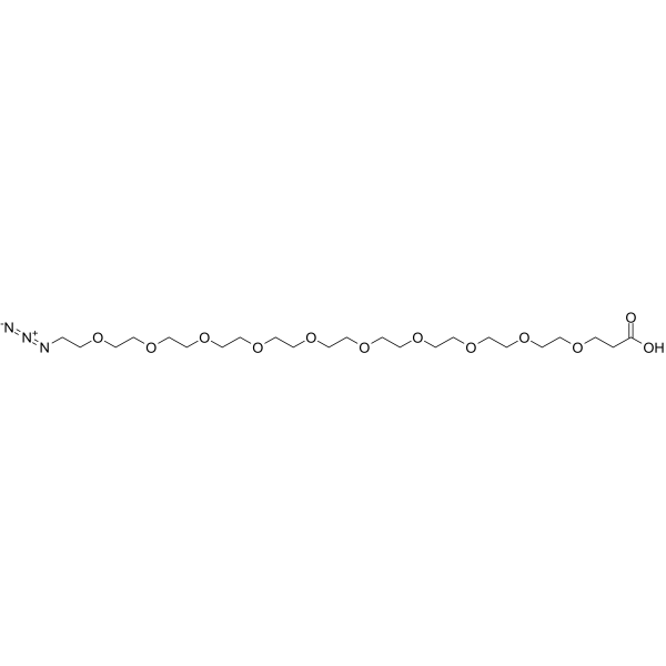 Azido-PEG10-acid التركيب الكيميائي