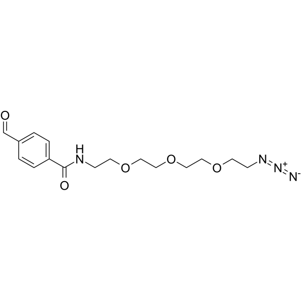 Ald-Ph-amido-C2-PEG3-azide Chemische Struktur