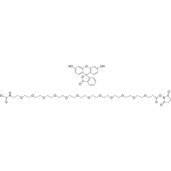 Carboxyfluorescein-PEG12-NHS Chemical Structure