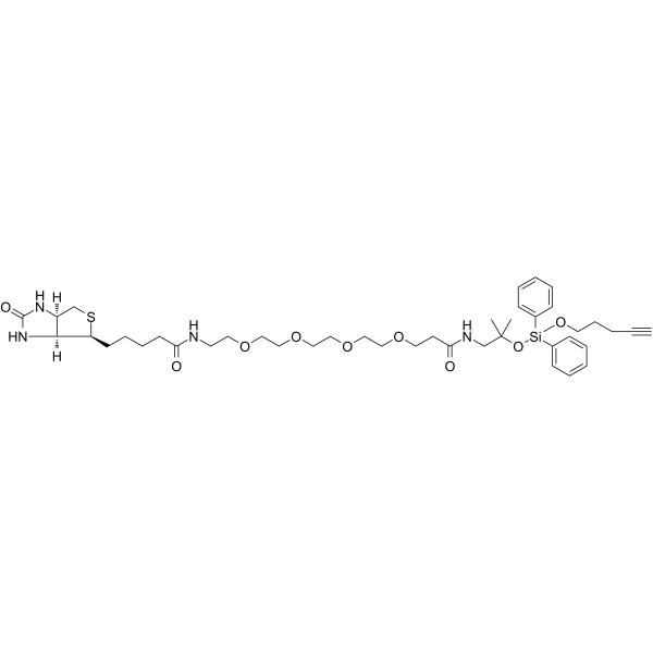 Biotin-PEG4-amino-t-Bu-DADPS-C3-alykne التركيب الكيميائي