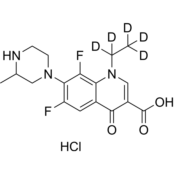 Lomefloxacin-d5 hydrochloride 化学構造