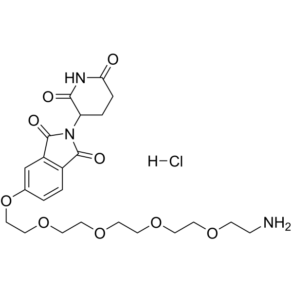 Thalidomide-PEG5-NH2 hydrochloride  Chemical Structure