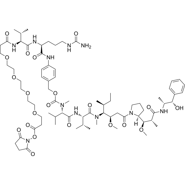 OSu-PEG4-VC-PAB-MMAE التركيب الكيميائي