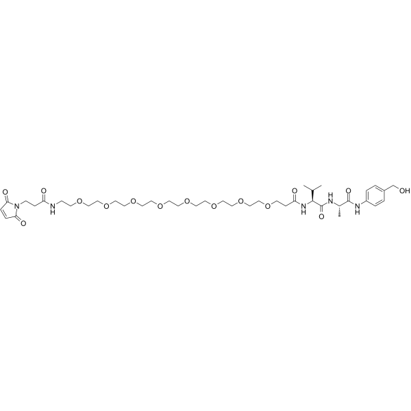 Mal-PEG8-Val-Ala-PABC 化学構造