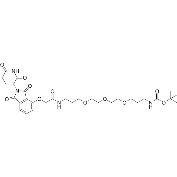 Thalidomide-O-amido-CH2-PEG3-CH2-NH-Boc  Chemical Structure