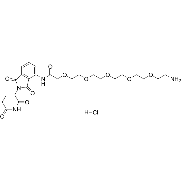 Pomalidomide-amino-PEG5-NH2 hydrochloride التركيب الكيميائي